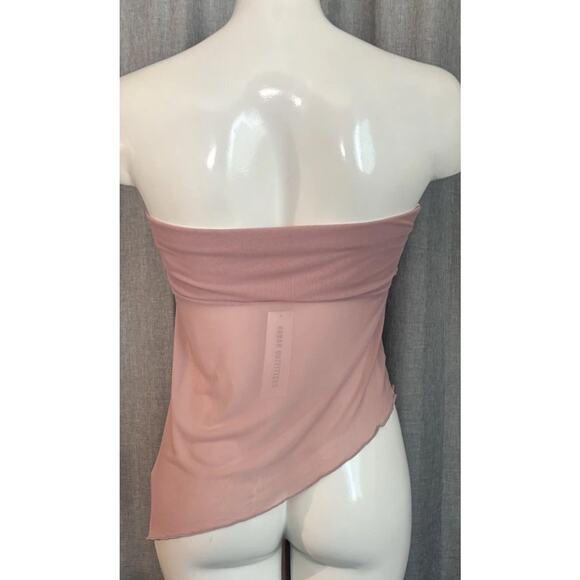 Urban Outfitters UO NWT Y2K Asymmetrical Sheer Tube Top Pink Small - Picture 4 of 16